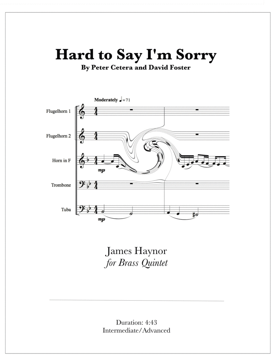 Hard To Say I'm Sorry (arr. James Haynor)