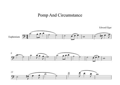 Pomp And Circumstance - Edward Elgar (Euphonium) (arr. Digital Book Music)