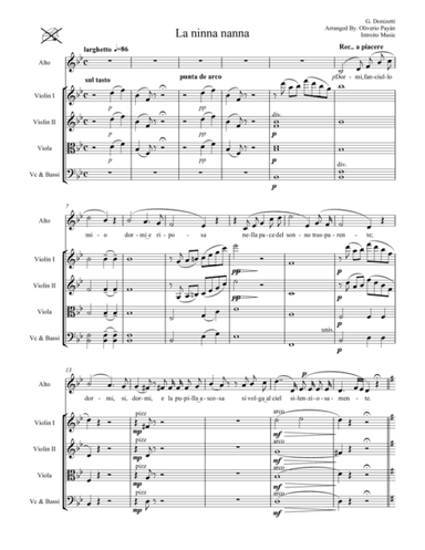 La Ninna Nana By G. Donizetti (arr. Oliver Payan)