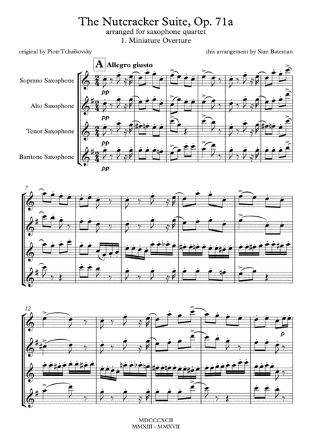 The Nutcracker Suite - 1. Miniature Overture (arr. Sam Bateman)