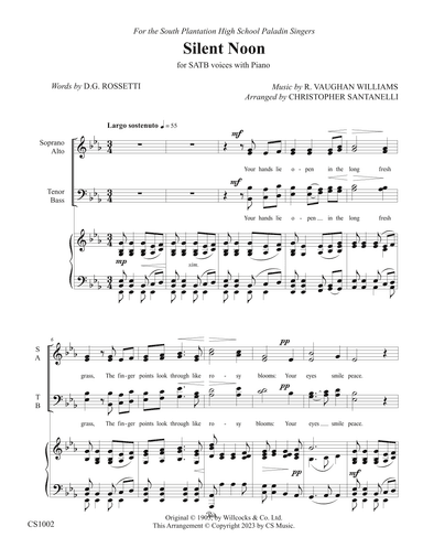 Silent Noon (arr. Christopher Santanelli)