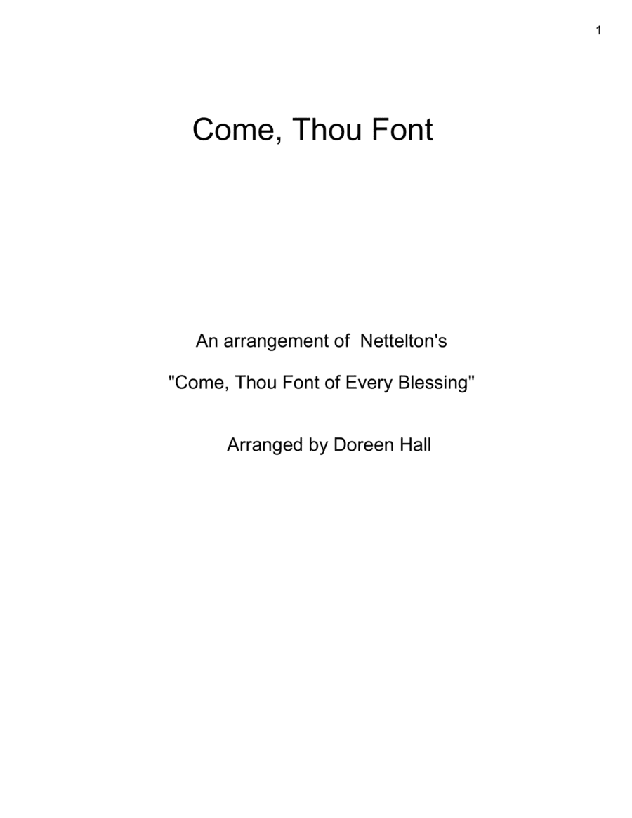 Come Thou Font of Many Blessings (arr. Paloma Piano LLC)