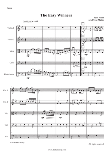 Easy Winners (strings) (arr. Drake Mabry)