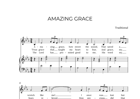 AMAZING GRACE - for piano and alto in Eb major (arr. Alex Nunes Rodrigues)