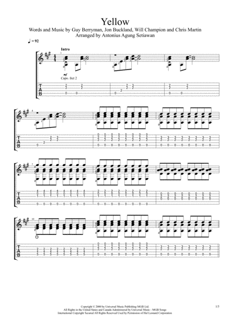 Yellow (arr. Antonius Agung Setiawan)