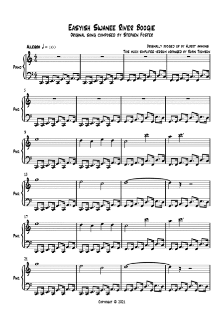 Easyish Swanee River Boogie (arr. Robin Thomson)