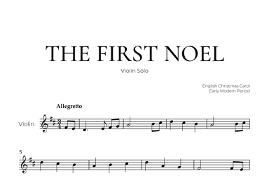 The First Noel (Violin Solo) - Christmas Carol (arr. Pedro Merendi)