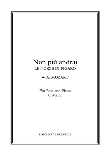 Non più andrai - Le nozze di Figaro (C Major) (arr. Jonathan Prentice)