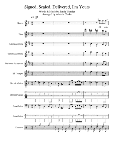 Signed, Sealed, Delivered I'm Yours (arr. Alastair Clarke)