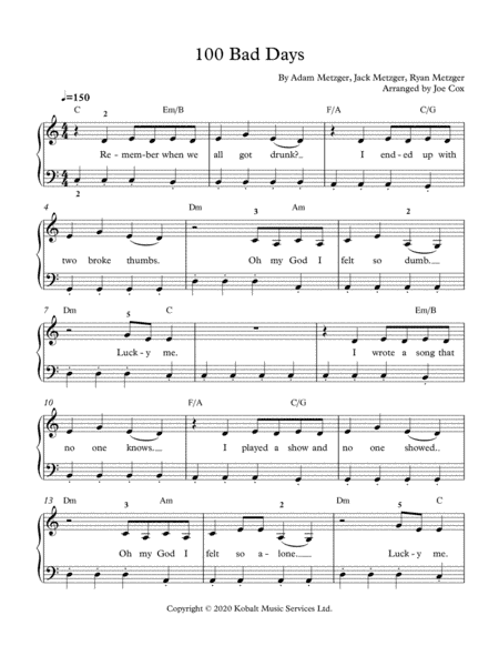100 Bad Days (arr. Joe Cox)