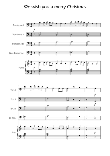 We Wish You a Merry Christmas - Trombone Quartet w/ Piano (arr. Ygor Nunes)