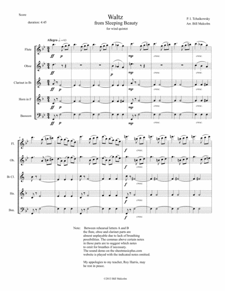 Waltz from Sleeping Beauty (arr. Bill Malcolm)
