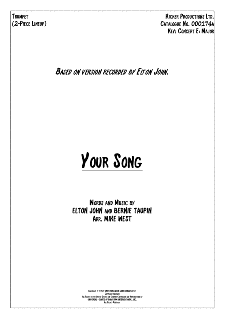 Your Song (arr. Mike West)