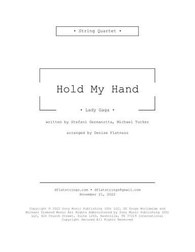 Hold My Hand (arr. Denise Flatness)
