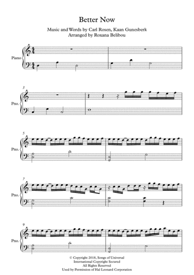 Better Now (arr. Roxana Belibou)