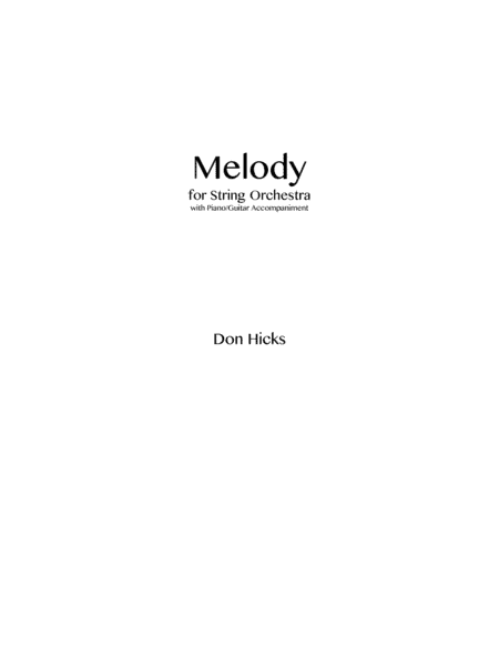 Melody (for String Orchestra)