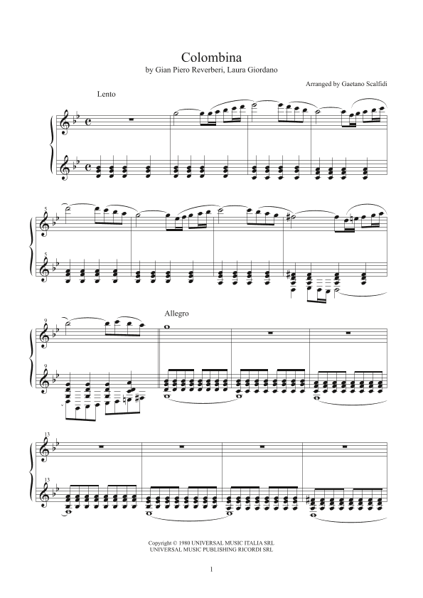 Colombina (arr. Gaetano Scalfidi)