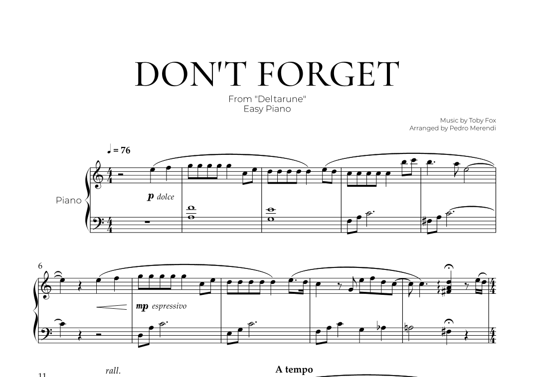 Don't Forget (arr. Pedro Merendi)