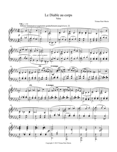 Le Diable au corps (Waltz for Piano)