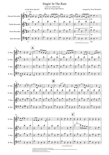 Singin' In The Rain (arr. David Burndrett)