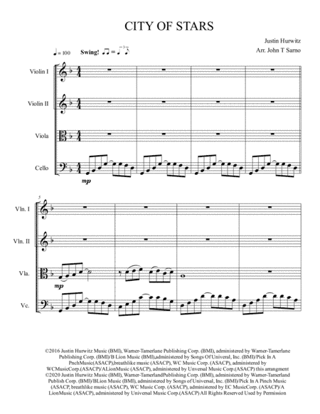 City Of Stars (arr. John T Sarno)