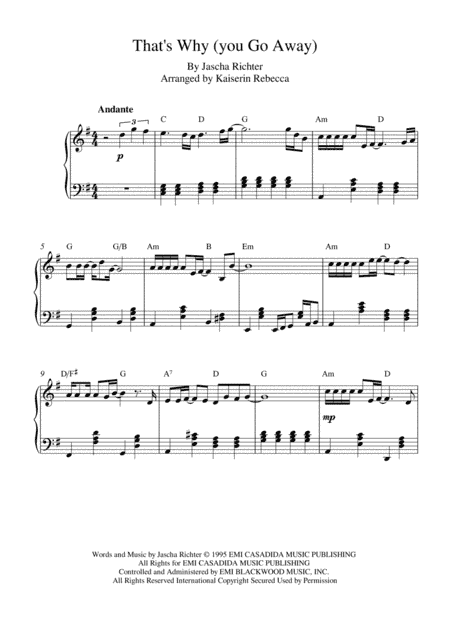 That's Why (you Go Away) (arr. Kaiserin Rebecca)