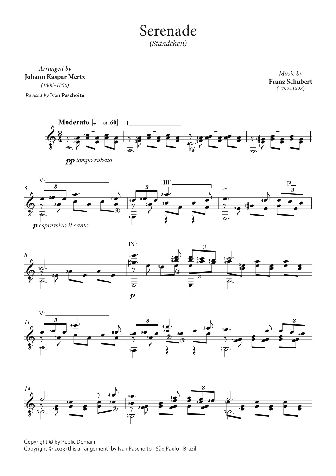 Serenade (Ständchen) (arr. Johann Kaspar Mertz)