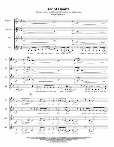 Jar Of Hearts (arr. Ben Bram)