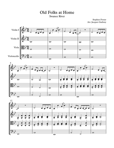Old Folks at Home (arr. Jacques Gadway)