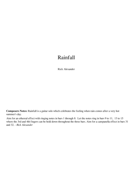 Rainfall (for solo guitar)