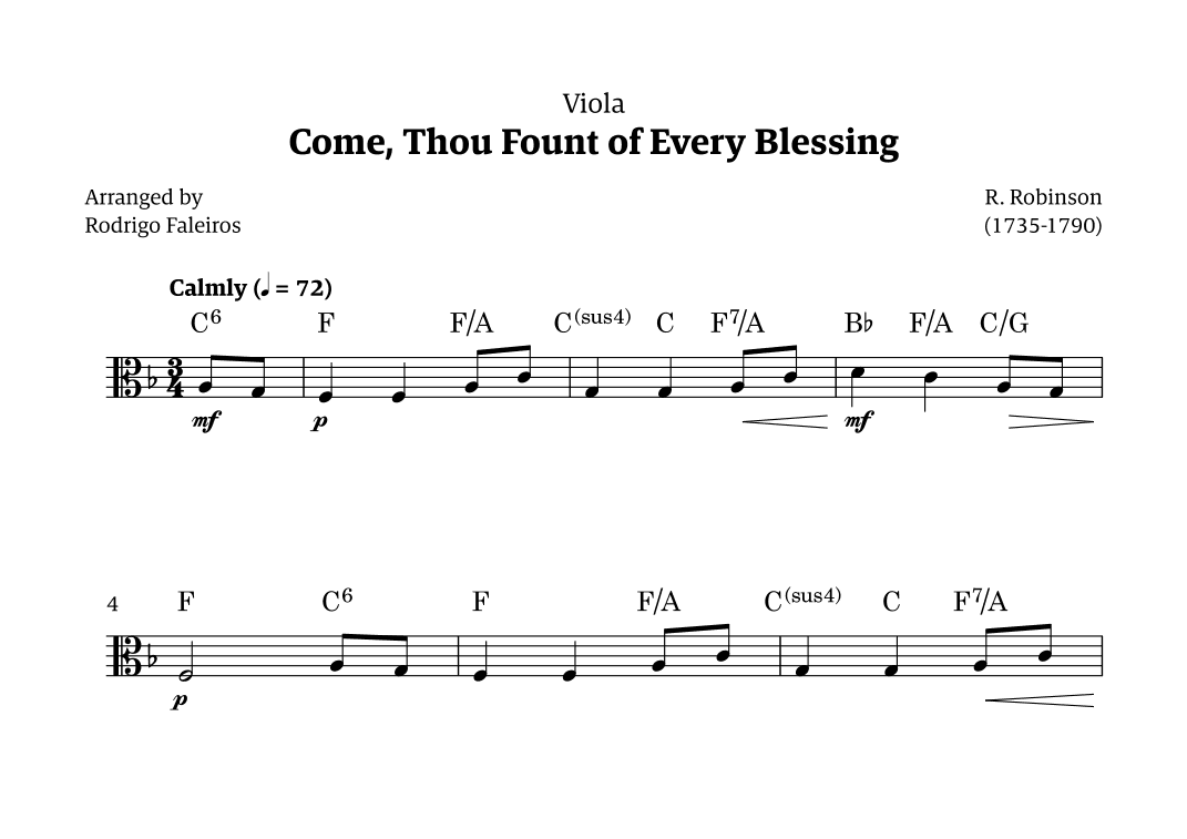 Come Thou Fount of Every Blessing (arr. Rodrigo Faleiros)