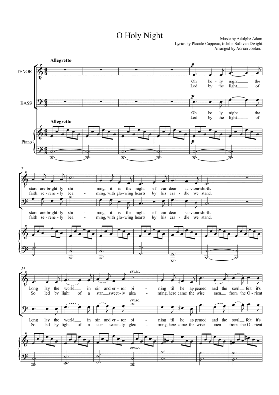 O Holy Night (arr. Adrian Jordan)