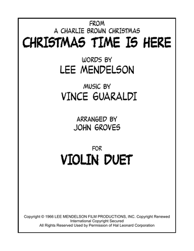 Christmas Time Is Here (arr. John Groves)