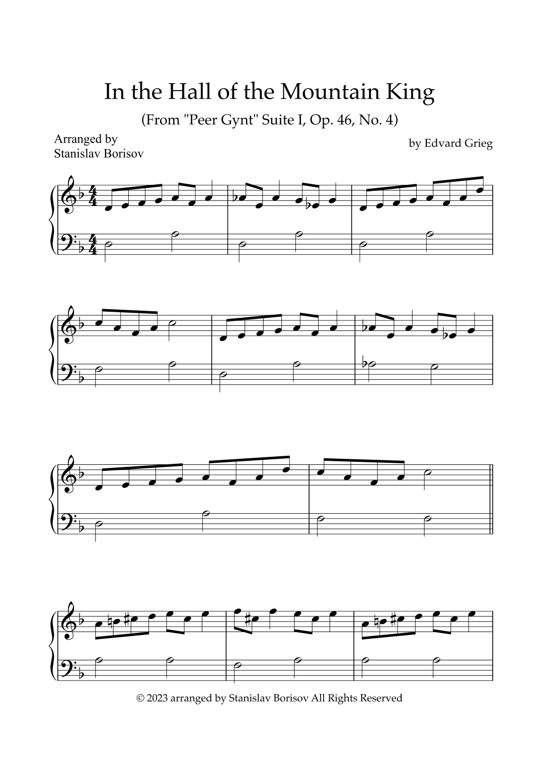 In the Hall of the Mountain King (arr. Stanislav Borisov)