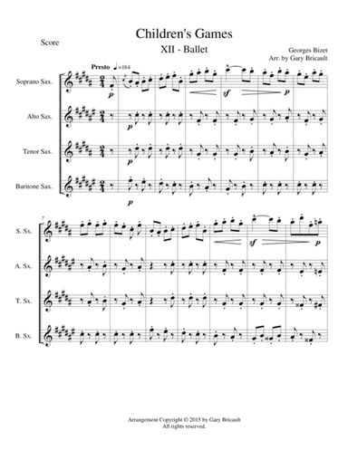 XII - The Ballet from Children's Games (arr. Gary Bricault)