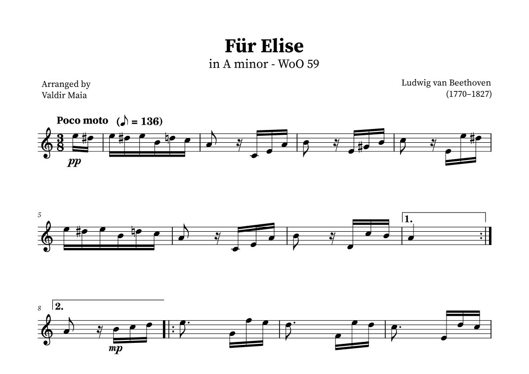 Fur Elise (arr. Valdir Maia)