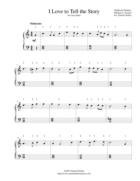 I Love to Tell the Story - for easy piano (arr. Samuel Stokes)