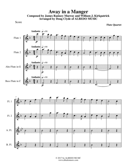 Away in a Manger for Flute Quartet (arr. Doug Clyde)