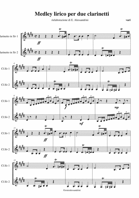 Medley lirico per due clarinetti