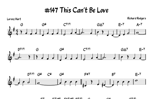 This Can't Be Love (arr. John Fries)