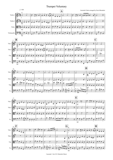 Trumpet Voluntary for String Quartet (arr. David Burndrett)