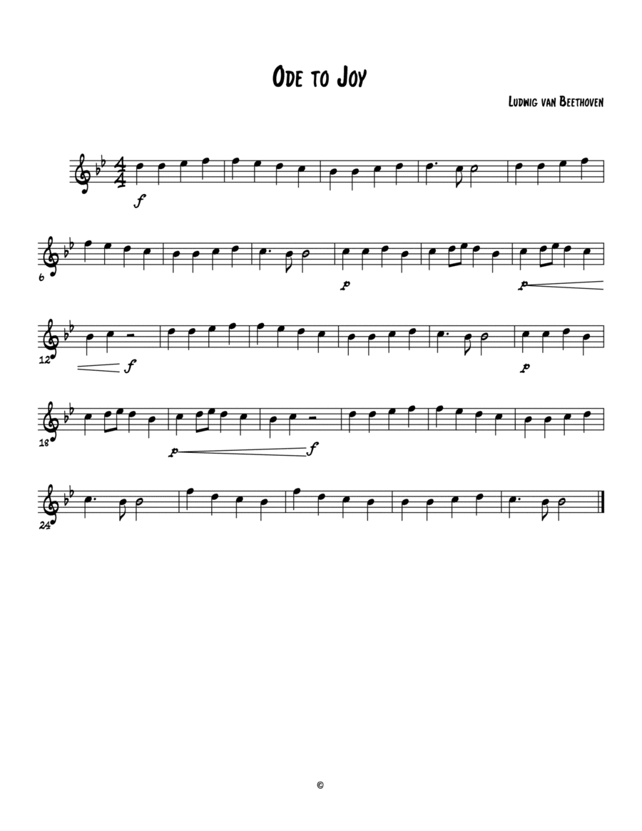 Ode to Joy (arr. Jessica Erlendson)