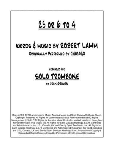 25 Or 6 To 4 (arr. John Groves)