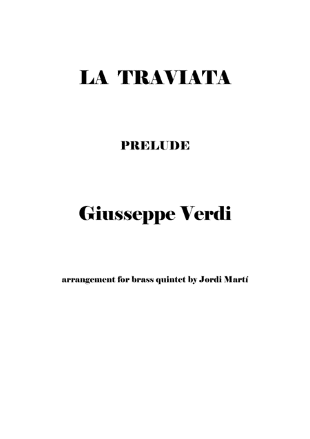 La Traviata (prelude Act I) (arr. Jordi Martí)