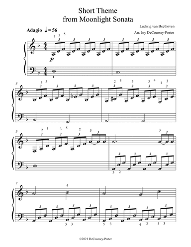 Moonlight Sonata for Early Players (arr. Joy DeCoursey-Porter)