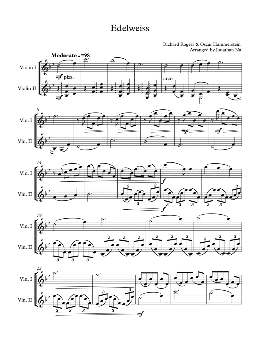 Edelweiss (arr. Jonathan Na)