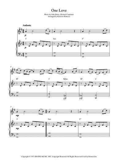 One Love (arr. Kaiserin Rebecca)