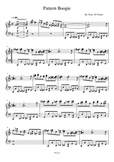 pattern boogie is a beautiful pattern stride piano used for performance piece and a study for piano