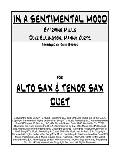 In A Sentimental Mood (arr. John Groves)