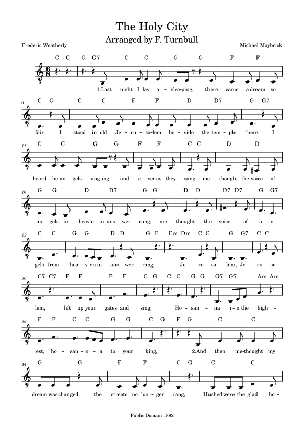 The Holy City (arr. F. Turnbull)